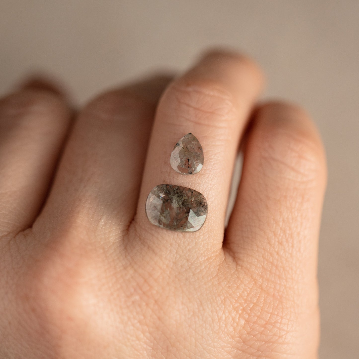 Sliced Pear Salt and Pepper Diamond Loose Gemstone