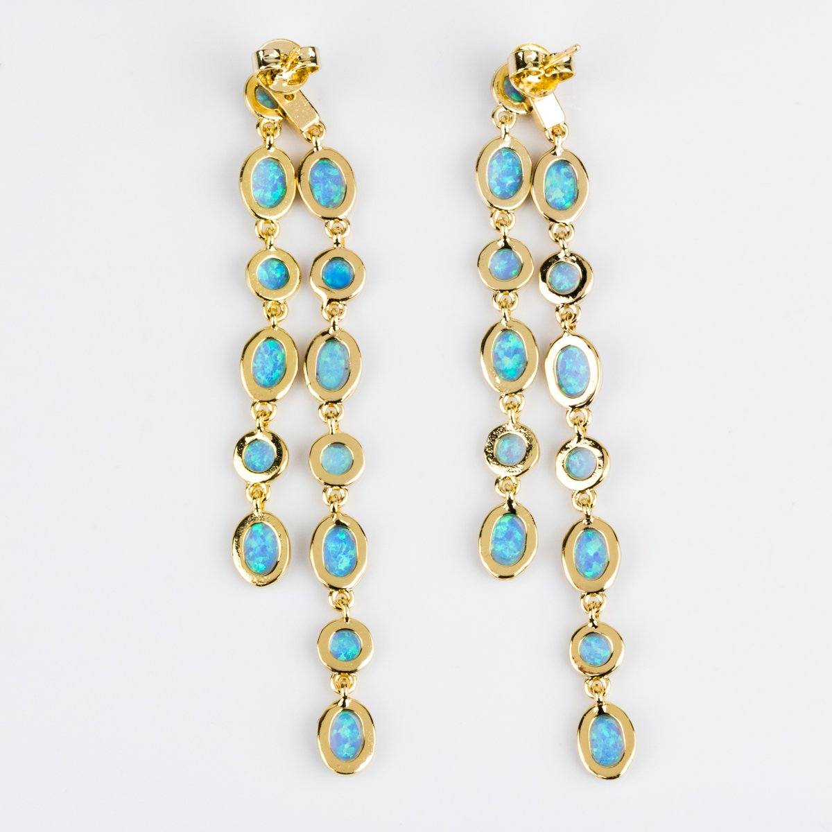 Ellie Earrings in Gold with Opal - earrings - Melinda Maria local eclectic