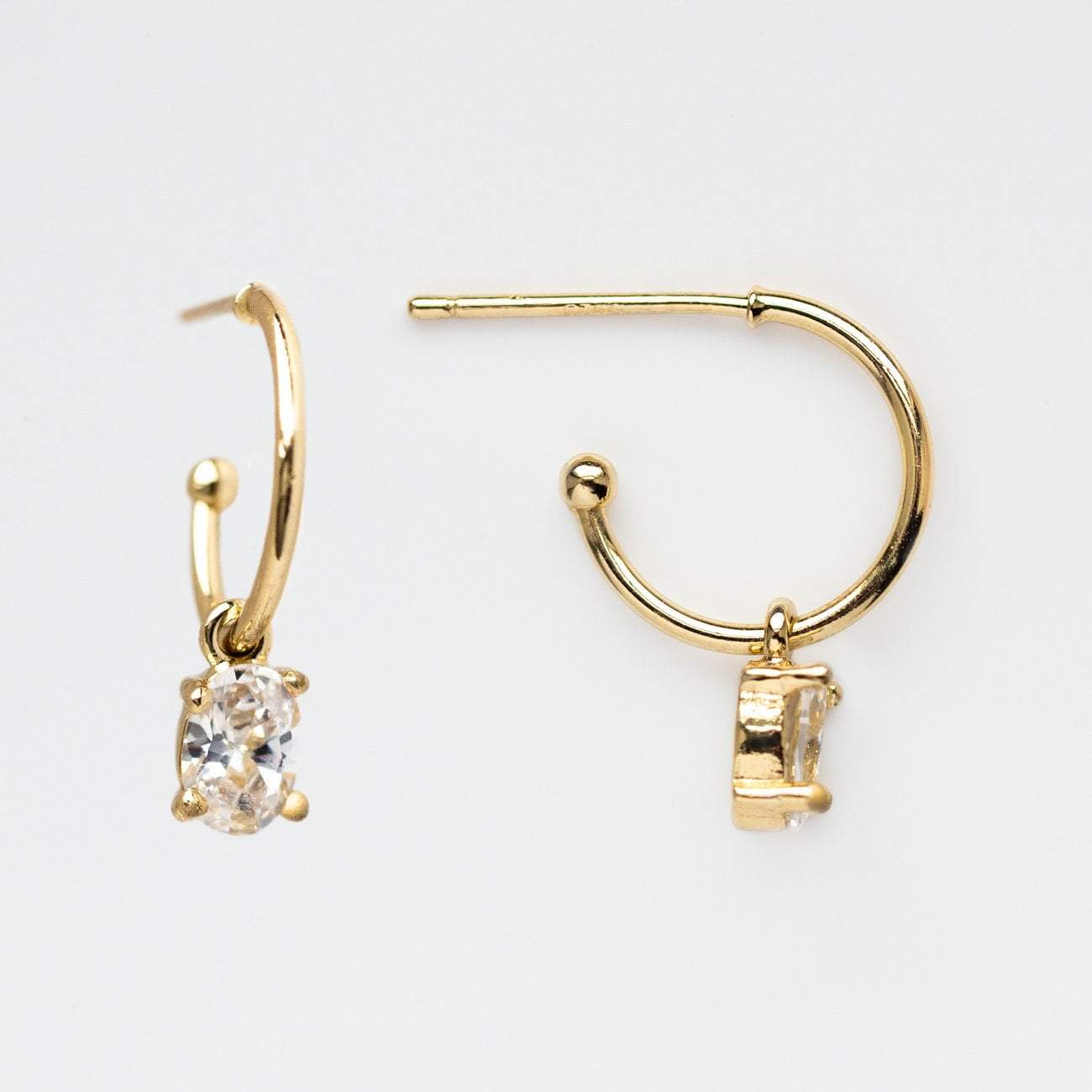 Gold CZ Emery Huggie Earrings earrings Melinda Maria