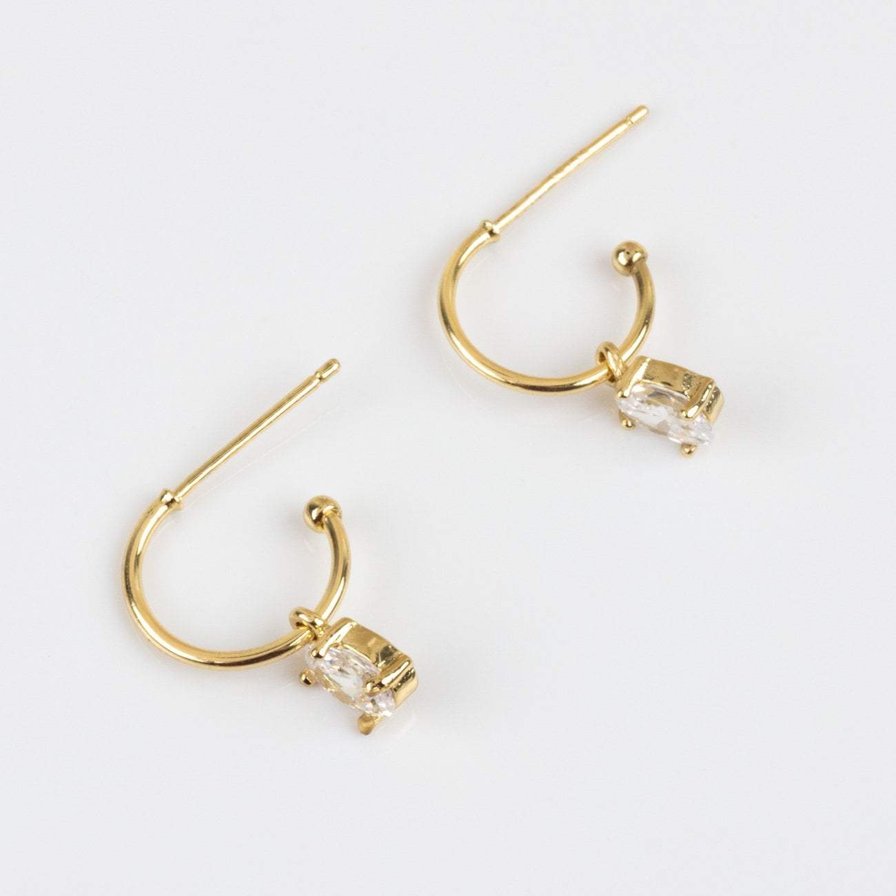 Gold CZ Emery Huggie Earrings earrings Melinda Maria
