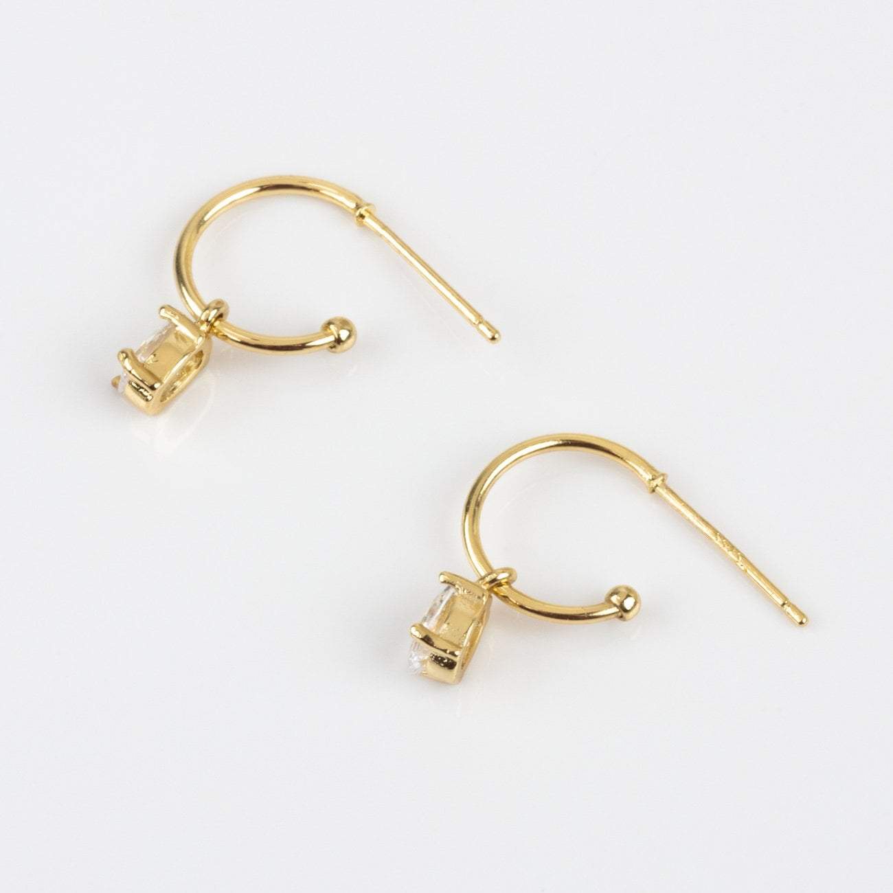 Gold CZ Emery Huggie Earrings earrings Melinda Maria