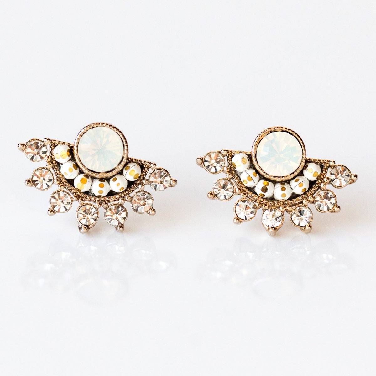 Nico Fan Earrings in White Opal - earrings - Lover's Tempo local eclectic