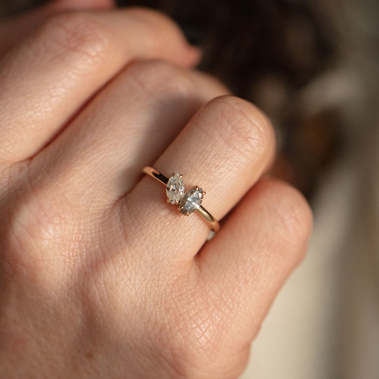 Milly Toi et Moi Salt and Pepper Diamond Ring