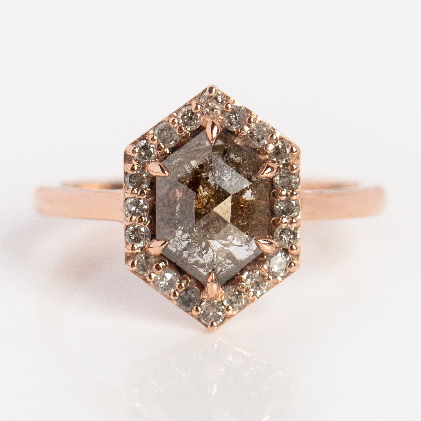 Carrie Salt and Pepper Diamond Ring