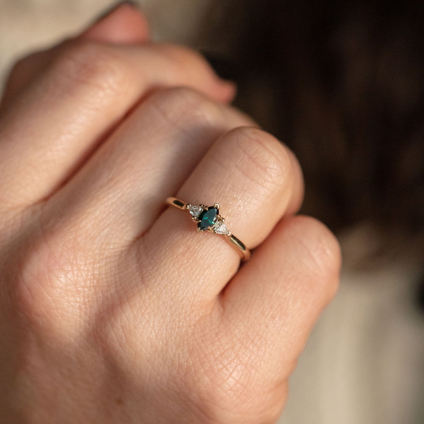 Magic Blue Green Diamond Ring
