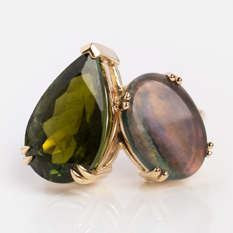 Marie Toi et Moi Tourmaline and Opal Ring