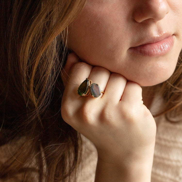Marie Toi et Moi Tourmaline and Opal Ring