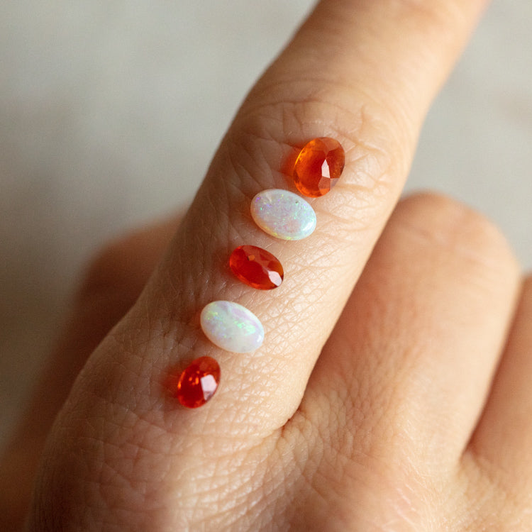 Mexican Fire Oval Opal Loose Gemstone 6 x 4.2 mm