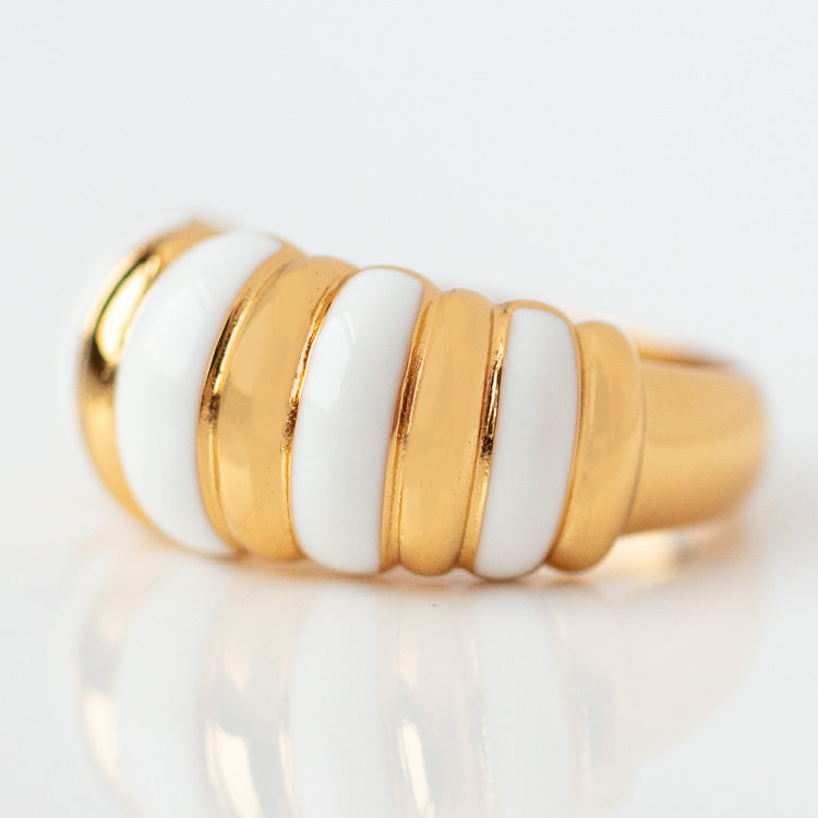 Chubby Dome Striped Ring