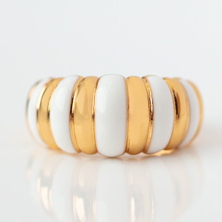 Chubby Dome Striped Ring