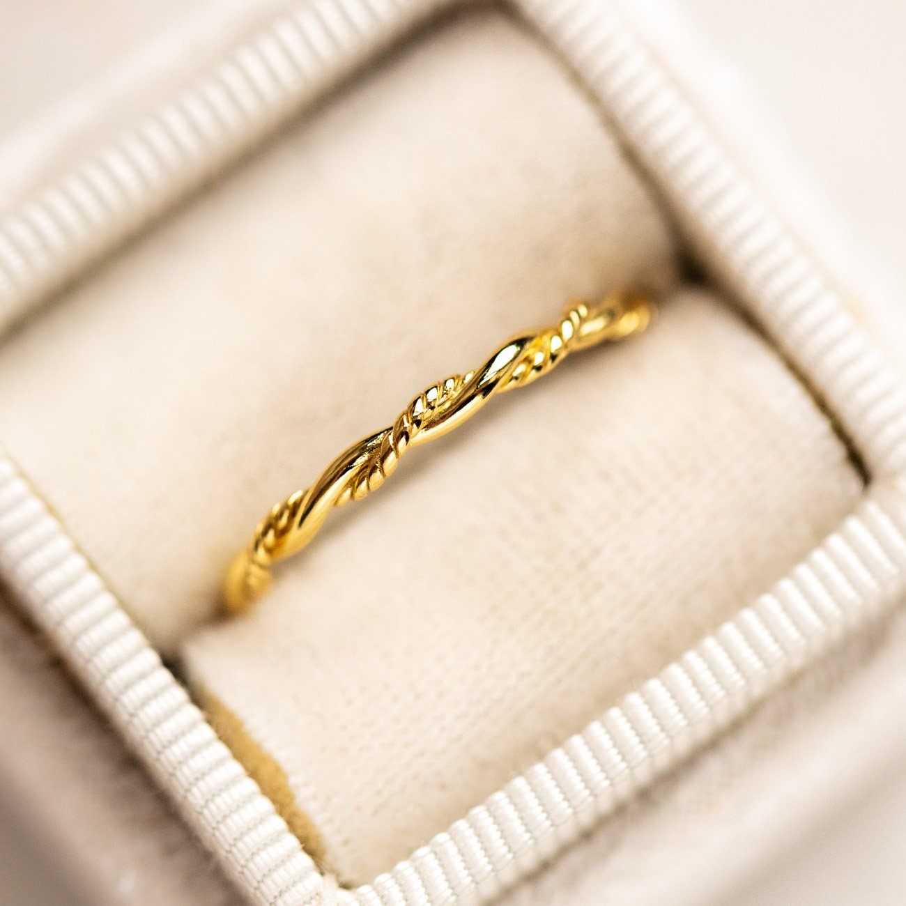 Twisted Ring simple dainty modern yellow gold jewelry