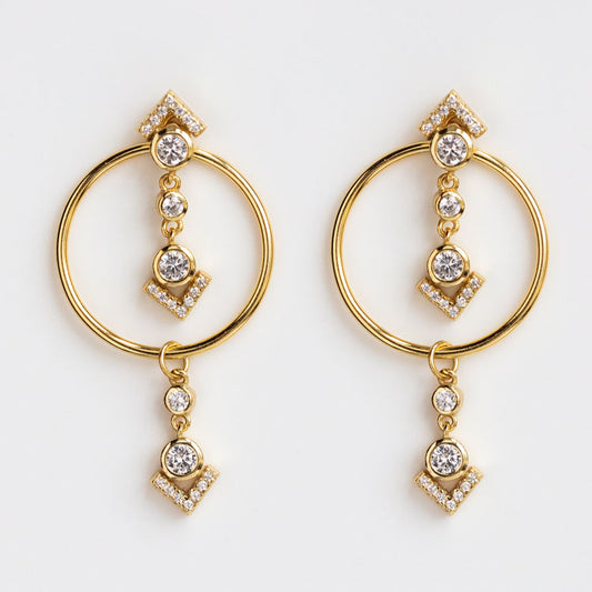 Kahleesi Earrings yellow gold dainty unique jewelry shashi