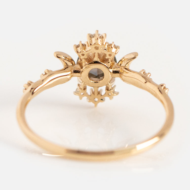 Salt and Pepper Diamond Wandering Star Ring