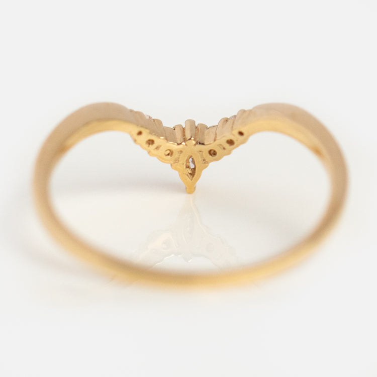 14k Curved Marquise Diamond Band Size 9
