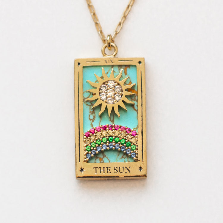 Local Eclectic Gold Tarot Card Pendant Necklace