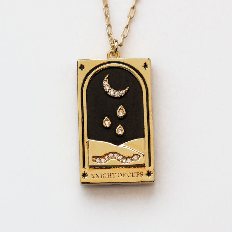 Local Eclectic Gold Tarot Card Pendant Necklace