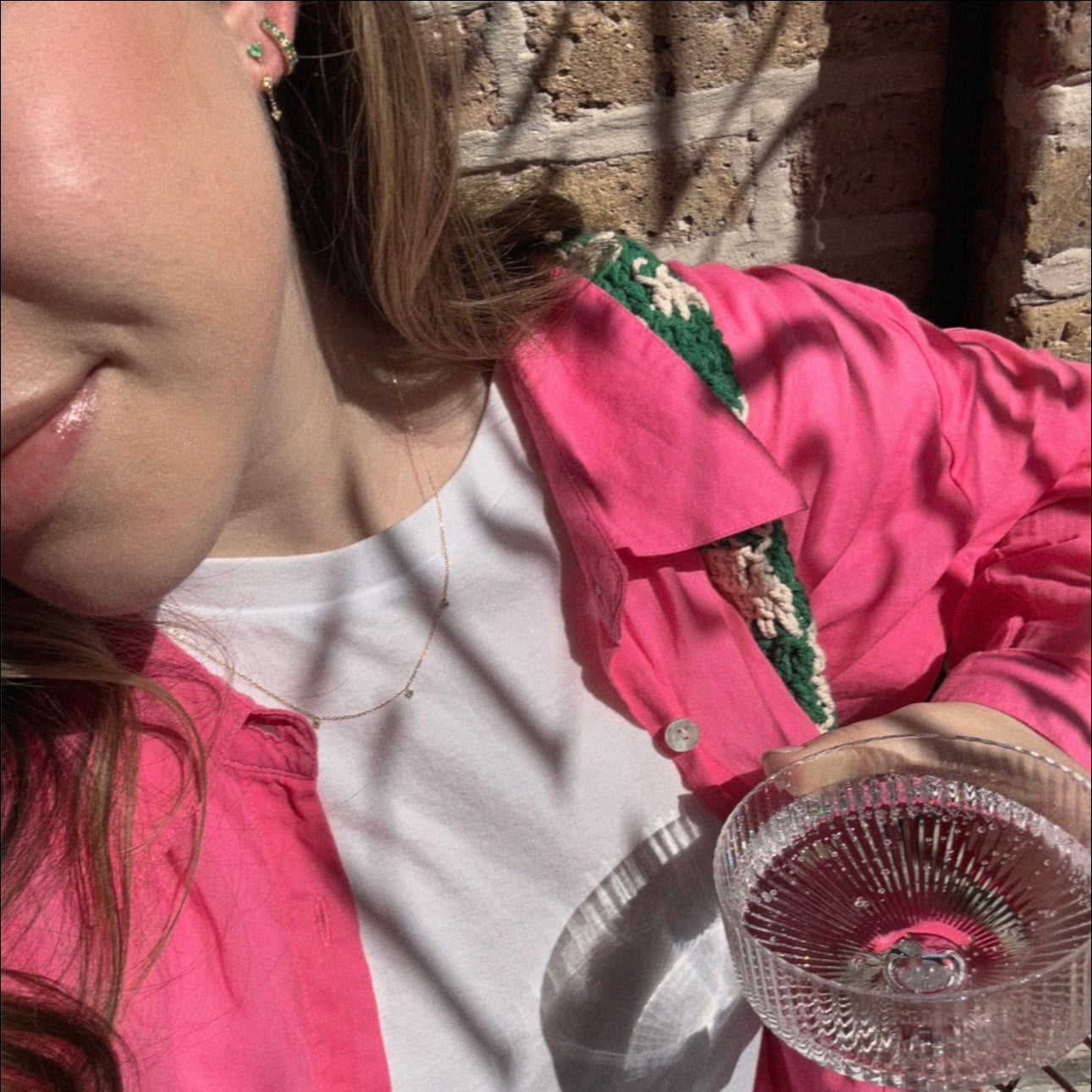 Solid Gold May Capsule Emerald Charm Necklace