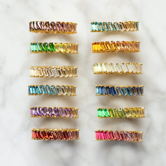 unique statement yellow gold birthstone rings for each month