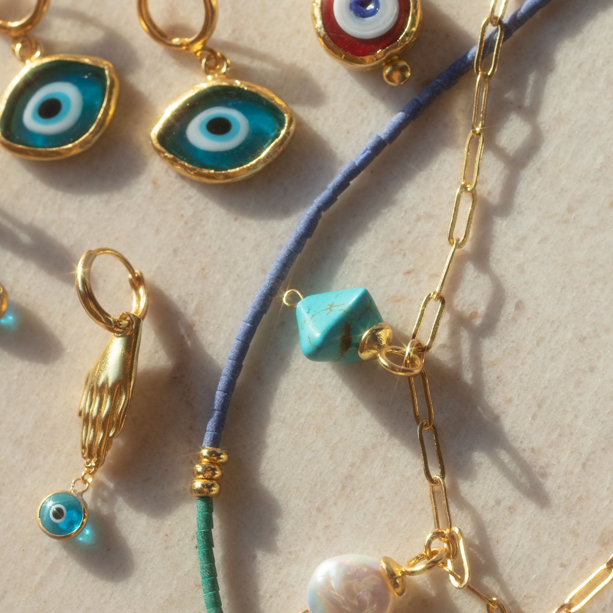 Murano Evil Eye Necklace, Glass Murano Tube Bead, Greek Evil Eye –  Evileyefavor