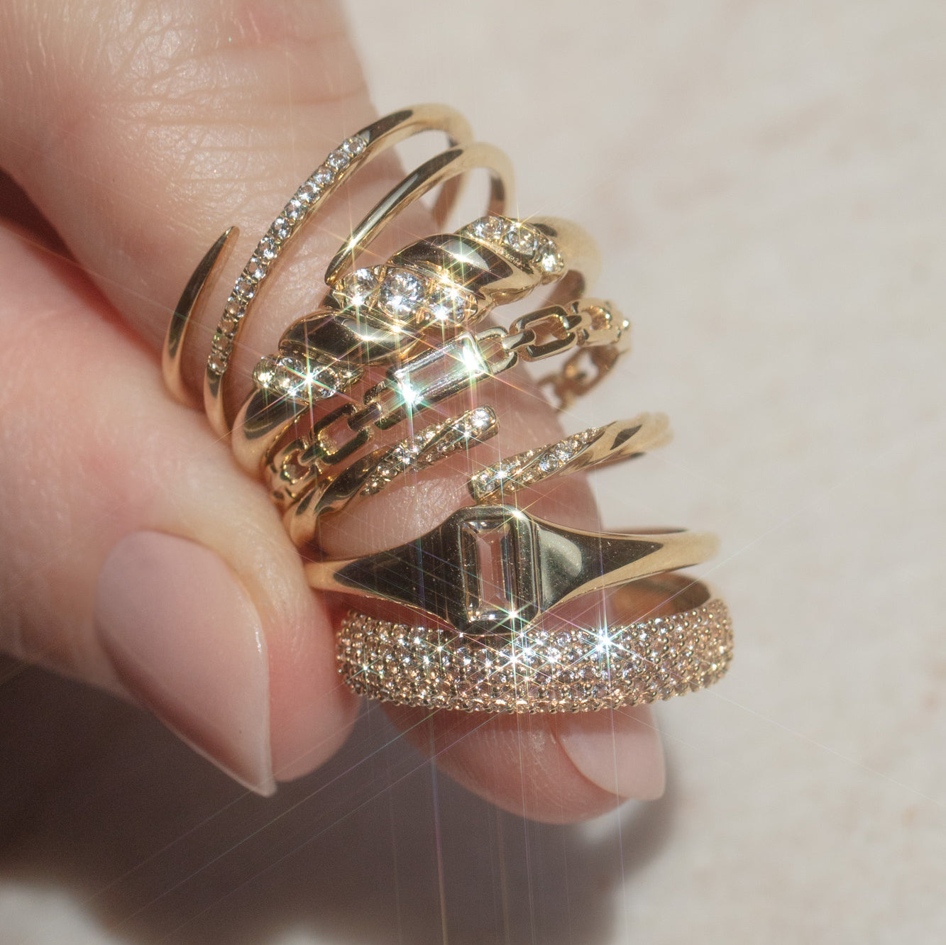 Solid Gold Pave Wrap Ring