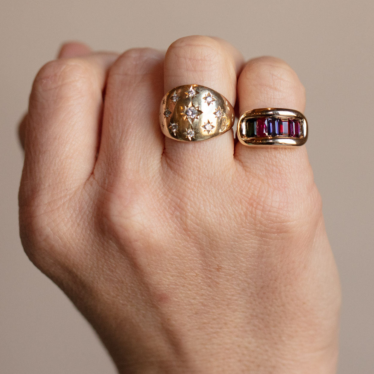 Customizable Acrostic Bold Baguette Gemstone Ring Design
