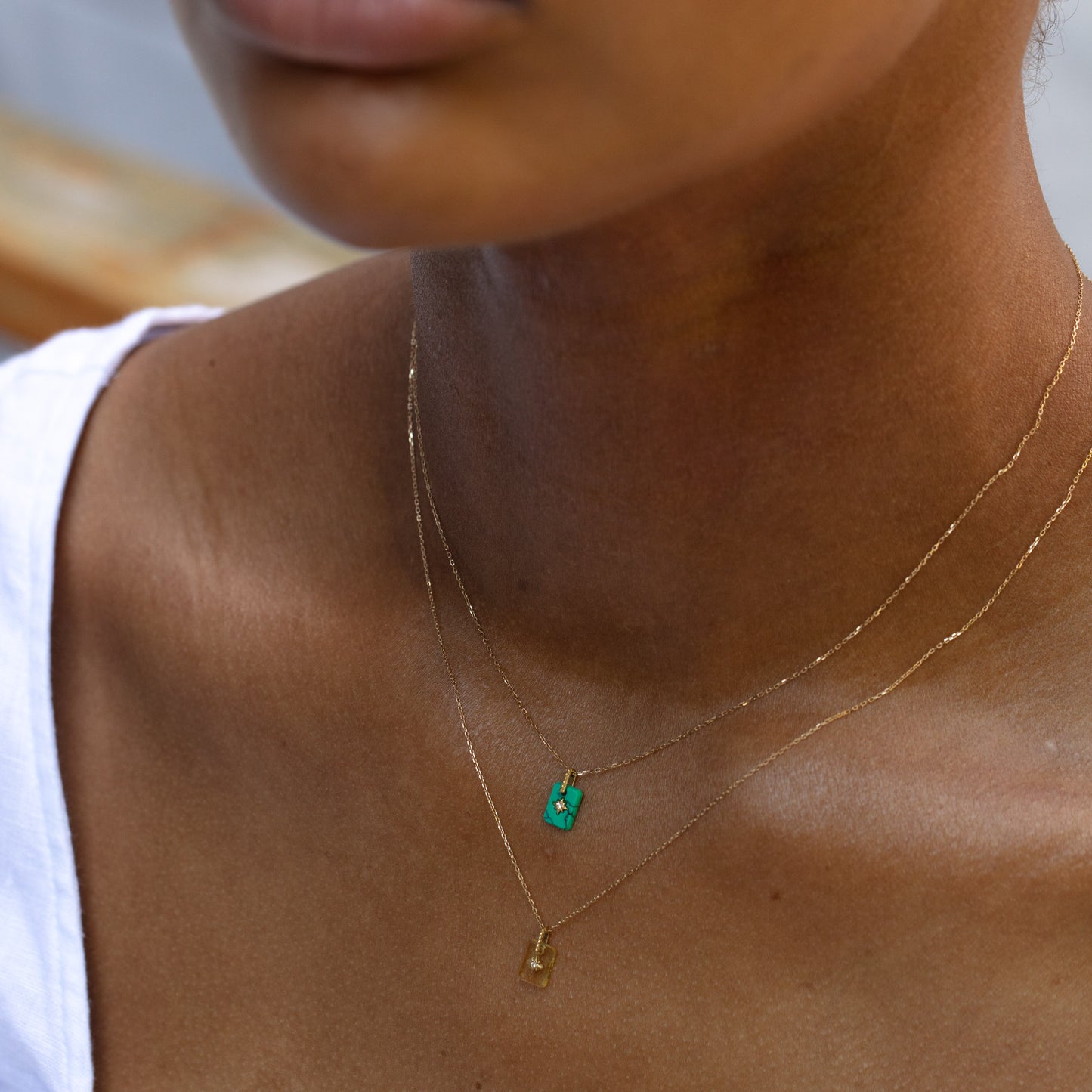Solid Gold Crystal Pendant Necklace for Manifestation
