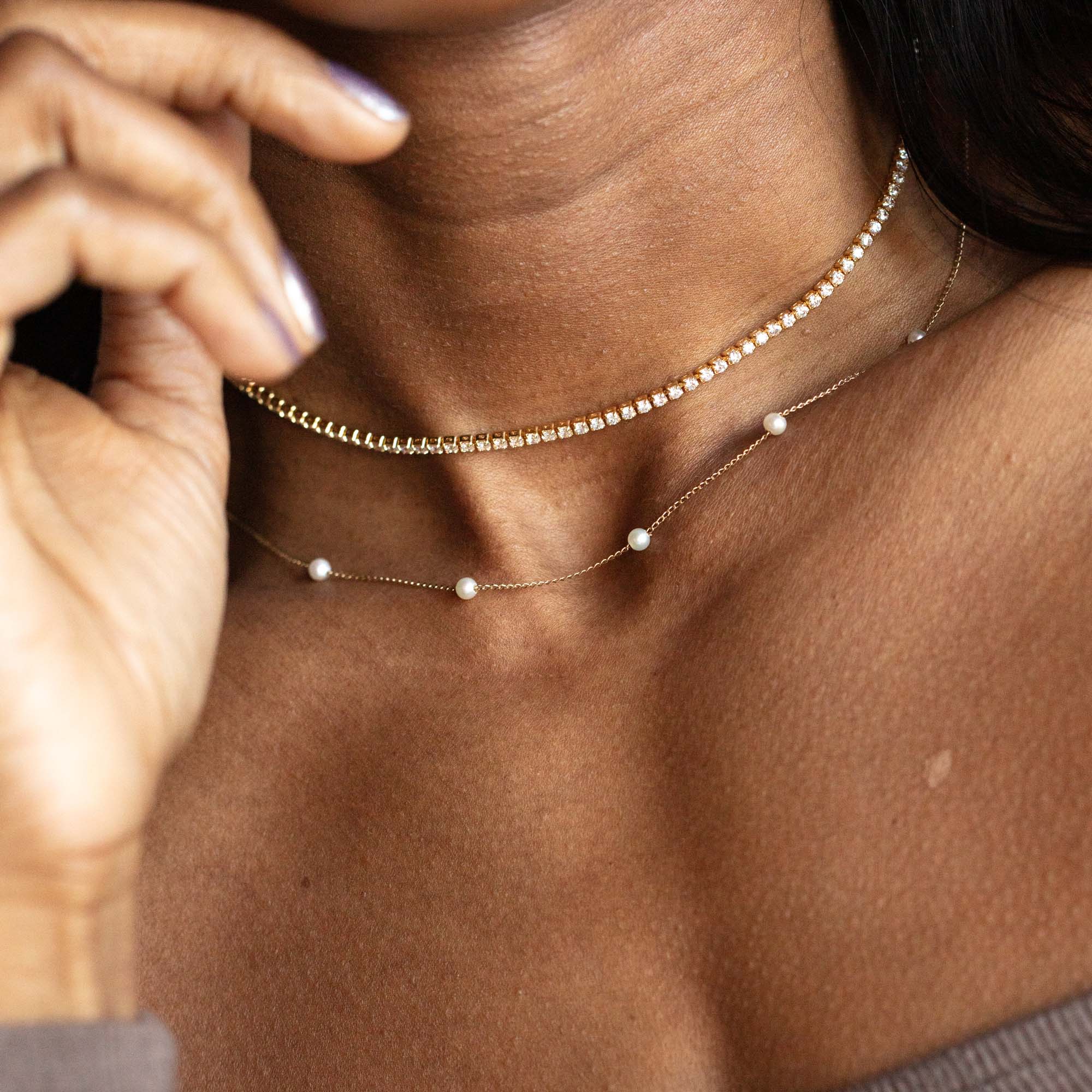 Shop Online for 3 Line Simple Pearl Necklace Set - Low-Price Mangalsutra  Design NL26093