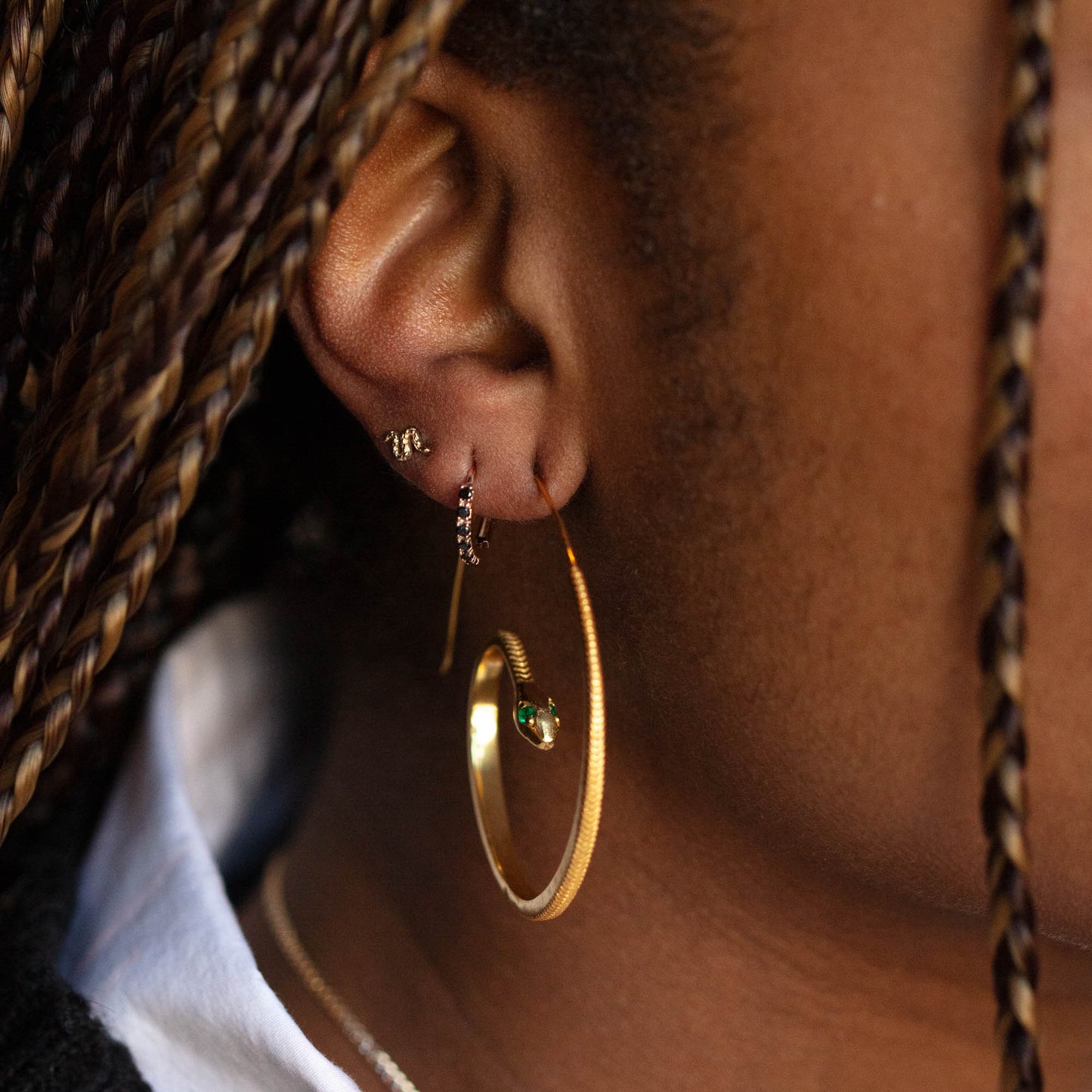 Snake Hoop Earrings