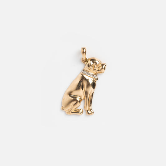 Vintage 10k Dog Charm with Diamonds