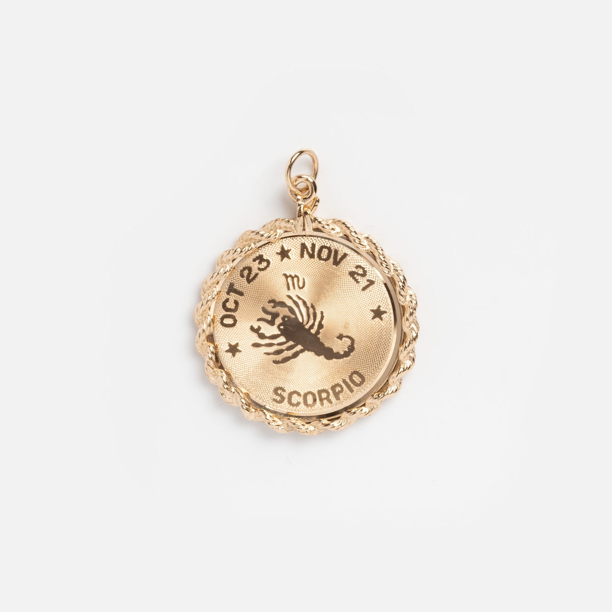 Vintage 14k Scorpio Textured Coin Charm