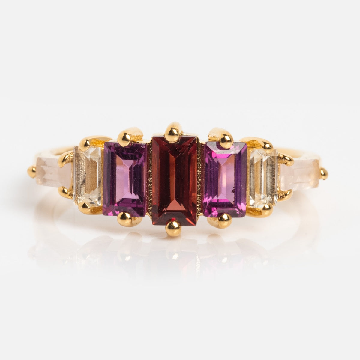 Berry Baroque Garnet Crown Ring
