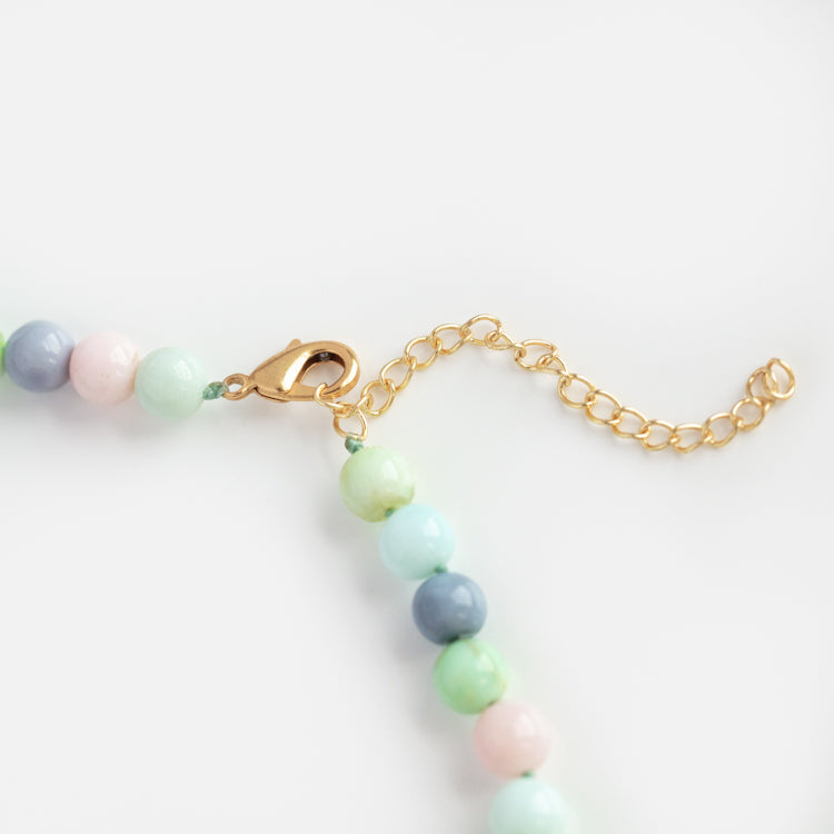 Limited Edition Mint Gumball Peruvian Candy Opal Beaded Necklace