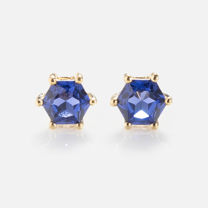 Solid Gold Modern Birthstone Studs