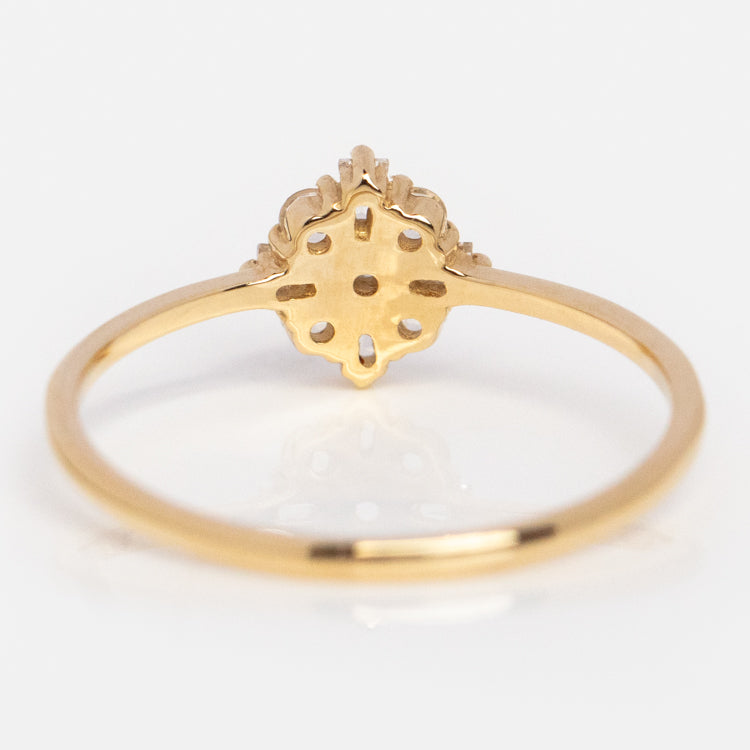 Grey Diamond Engagement Ring in Rose Gold Vintage Style Floral Ring | La  More Design