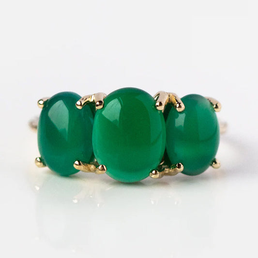 Sweetest Gumdrop Ring in Green Agate