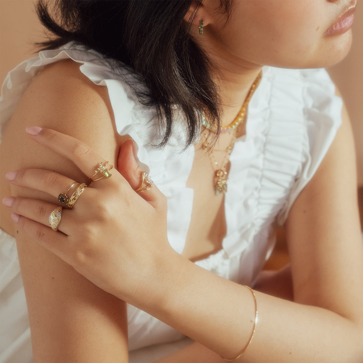 Solid Gold Birth Flower Rings With Birthstones Local Eclectic