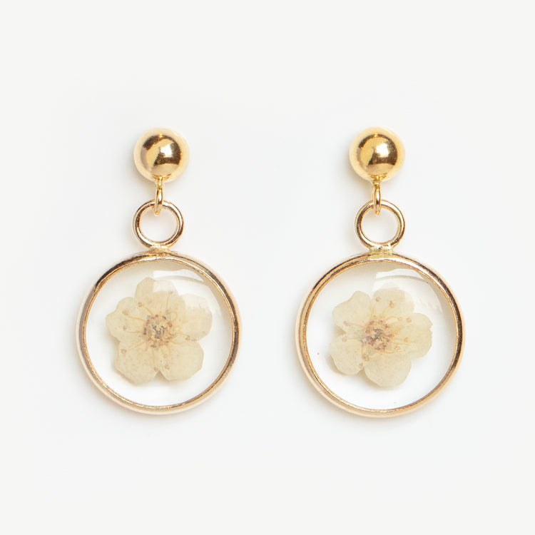 Pressed Flower Dangle Earrings