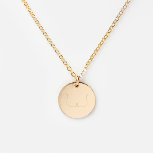 Engraved Boob Necklace