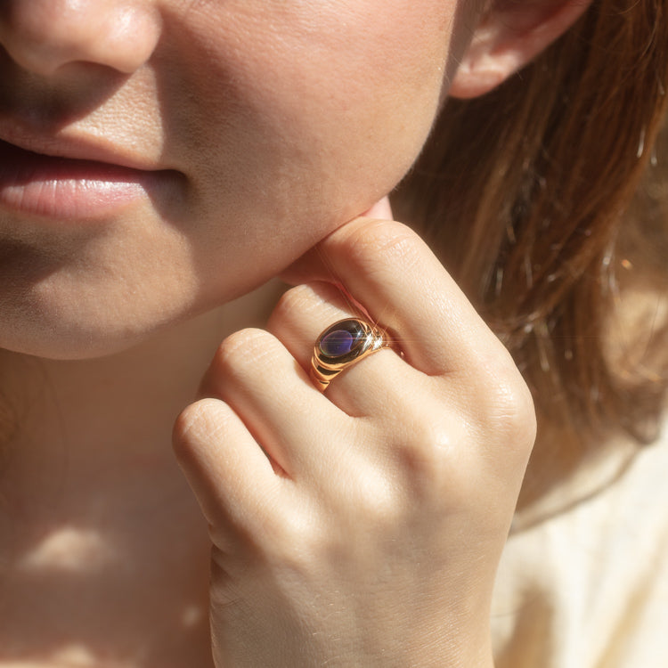 Dainty Mini Signet Mood Ring | Caitlyn Minimalist