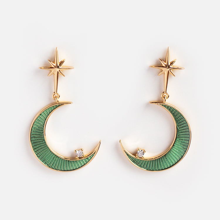 La Lune Teal Green Earrings | Local Eclectic – local eclectic