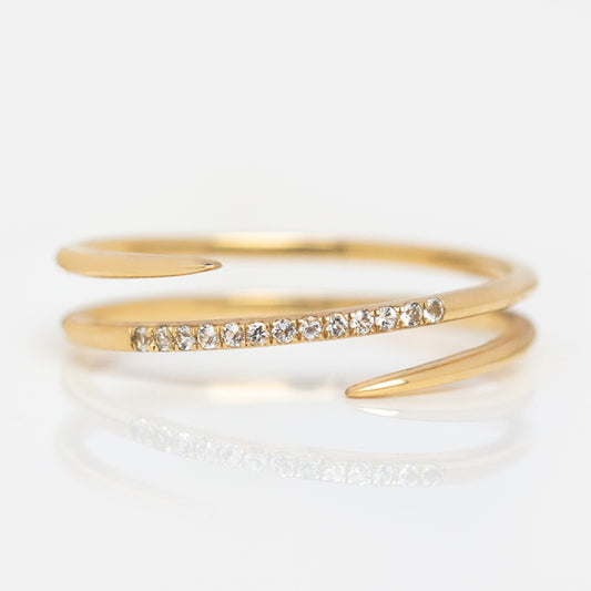 Solid Gold Pave Twist Ring