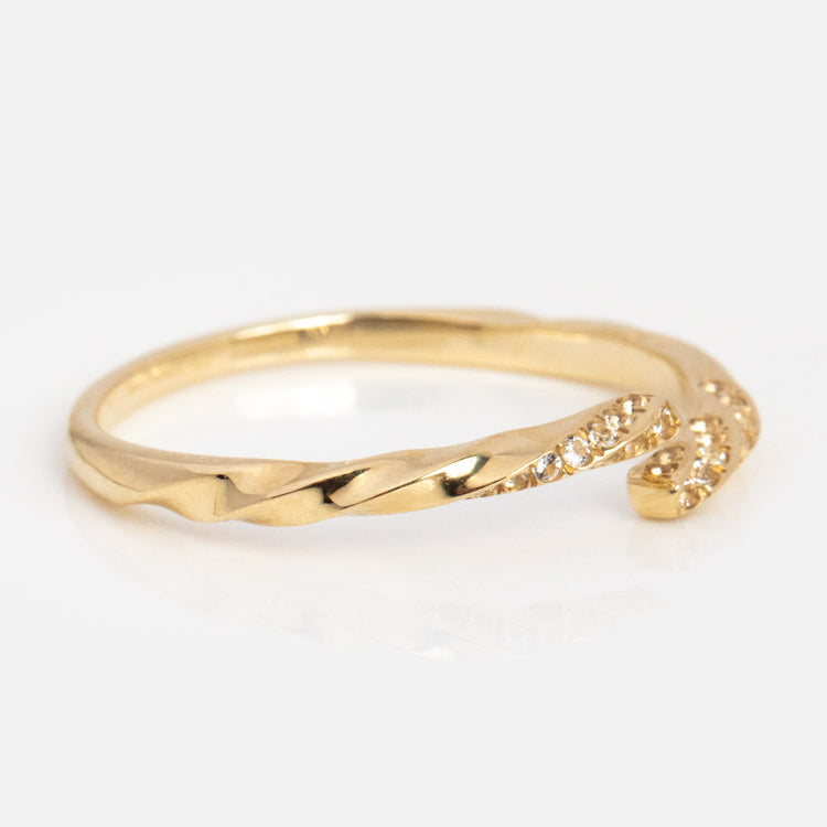 Solid Gold Pave Wrap Ring
