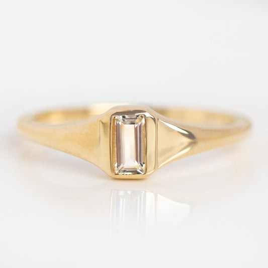 Solid Gold Emerald Cut Signet Ring