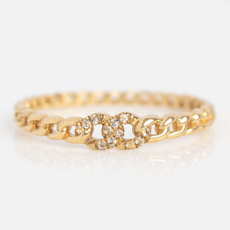 Solid Gold Bold Chain Link Ring