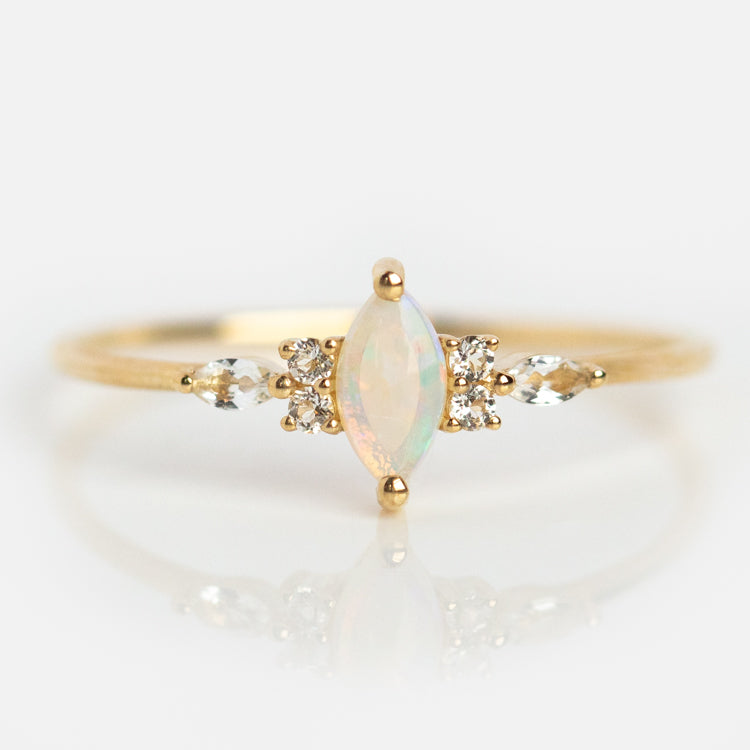 Limited Edition 10th Birthday Solid Gold Opal Ring