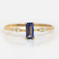 Solid Gold September Capsule Blue Sapphire Baguette Ring