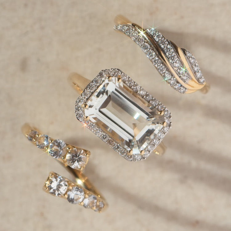 14k Solid Gold Josephine Diamond Crown Ring