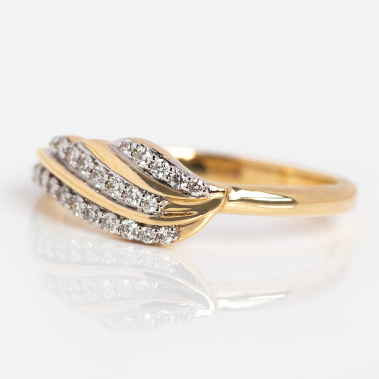 14k Solid Gold Josephine Diamond Crown Ring