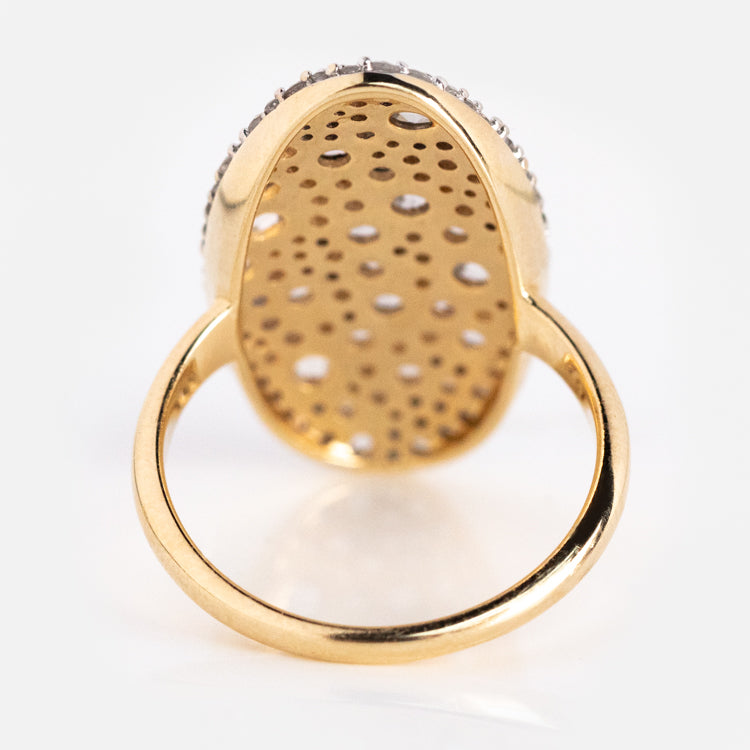 14k Solid Gold Bella Diamond Navette Ring