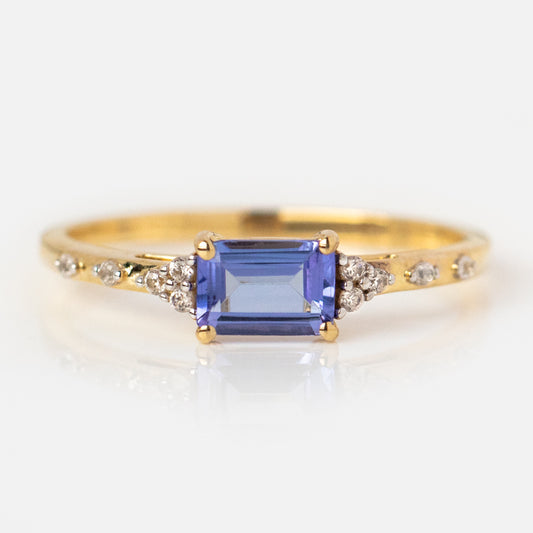 Solid Gold December Capsule Tanzanite Baguette Ring